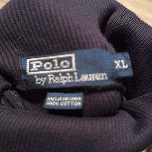 Polo ribbed turtleneck, and navy blue… I thought it was black